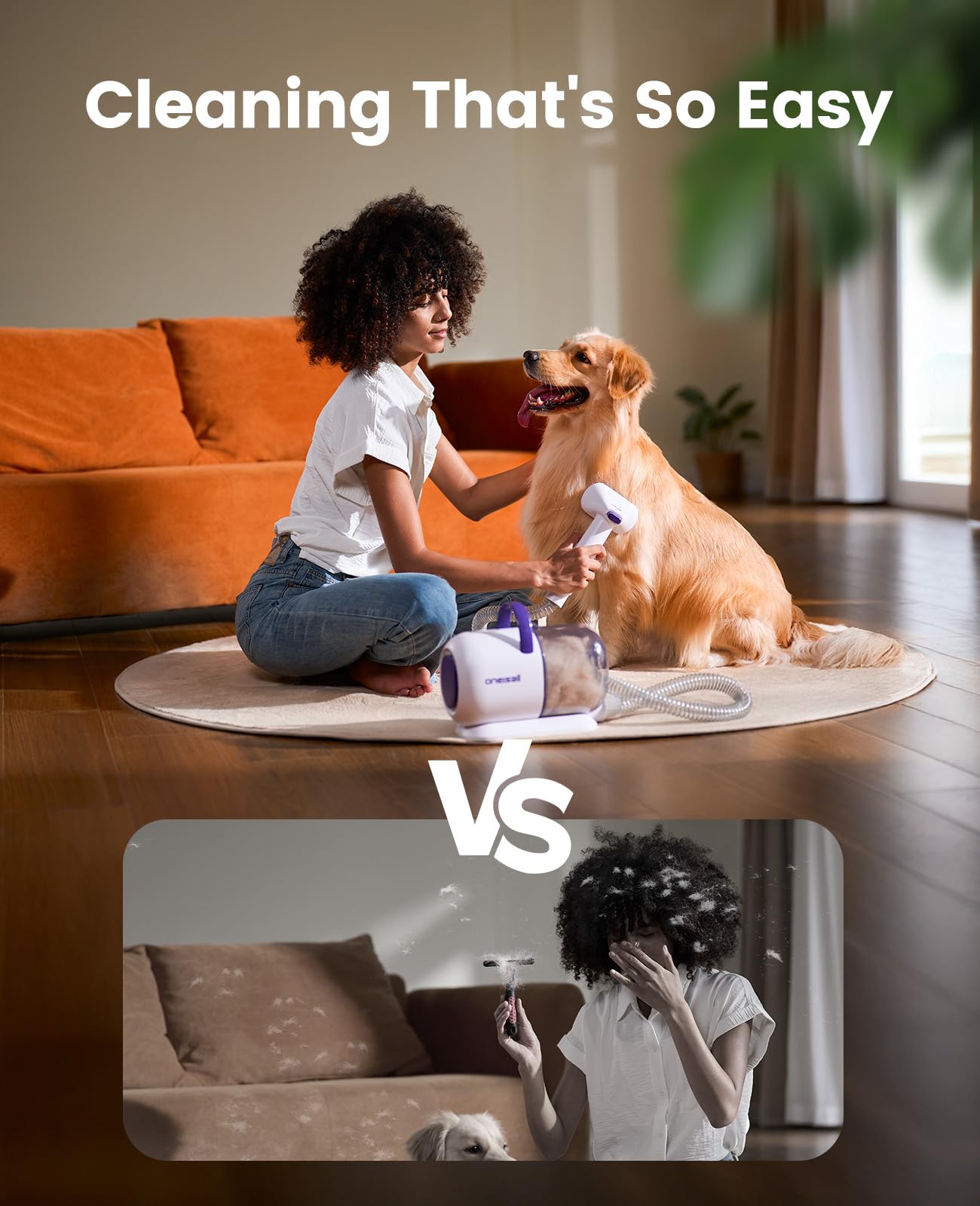 oneisall dog grooming vacuum kit low noise design keeps pets calm during grooming