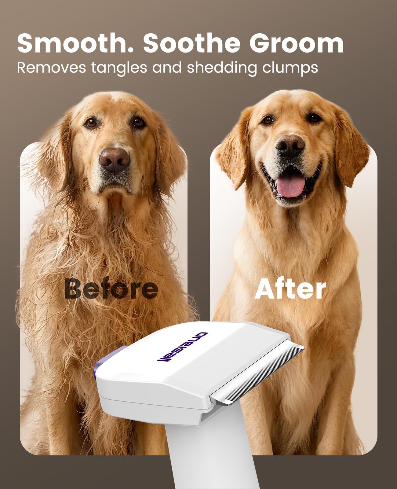 oneisall dog grooming vacuum kit nozzle assembly captures hair from furniture