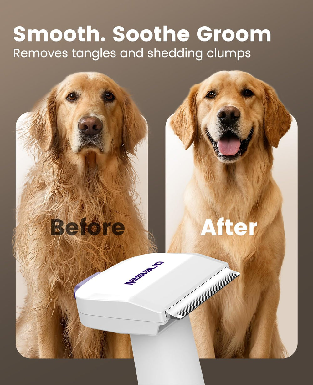 oneisall dog grooming vacuum kit nozzle assembly captures hair from furniture