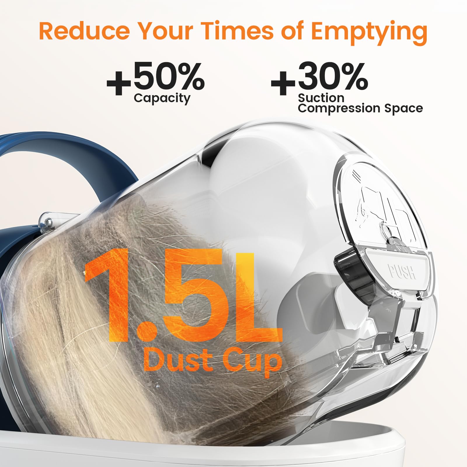 oneisall dog grooming vacuum storage bag image demonstrates easy, clutter-free storage.