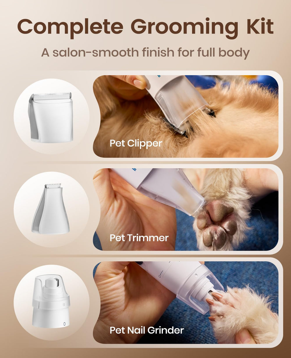 oneisall dog grooming vacuum suction test shows strong pickup performance.