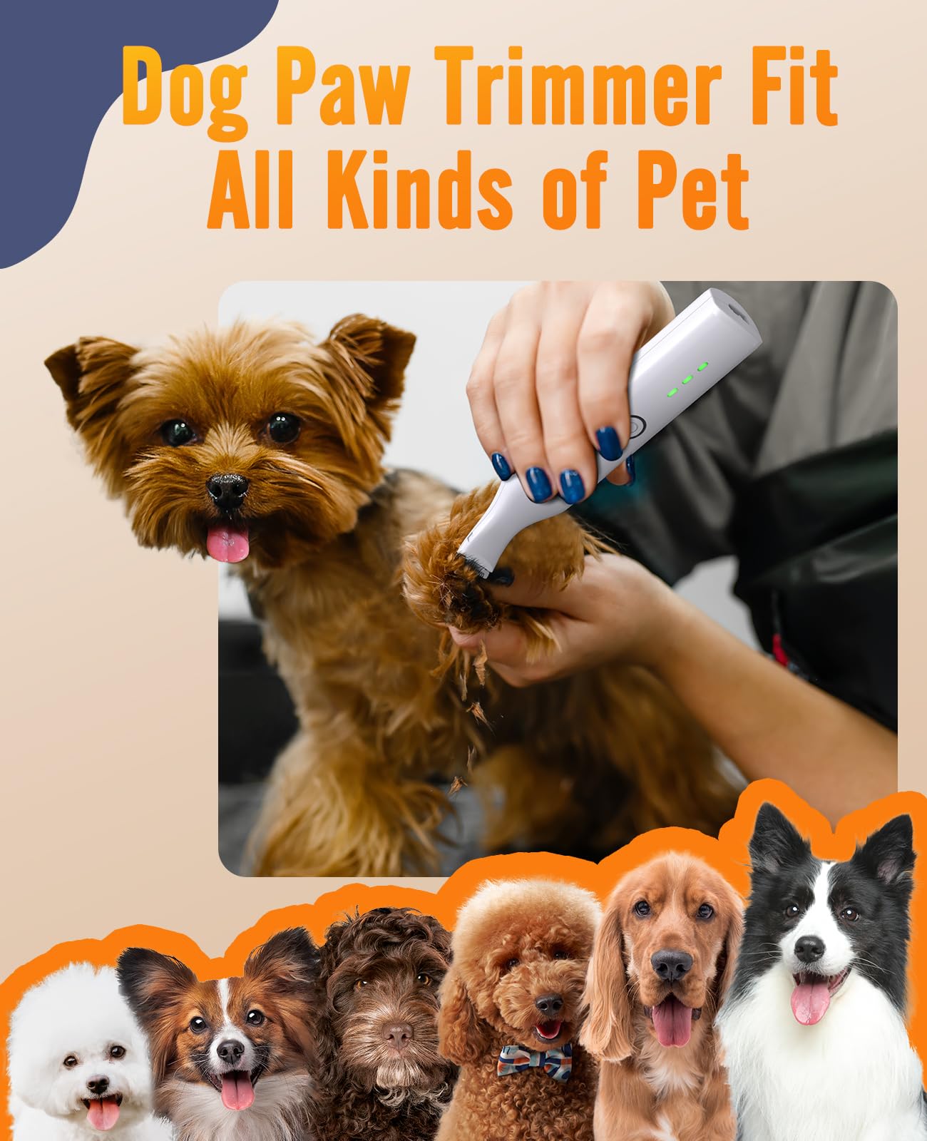 Oneisall Dog Paw Trimmer with dual blades for precise cuts in small spaces.