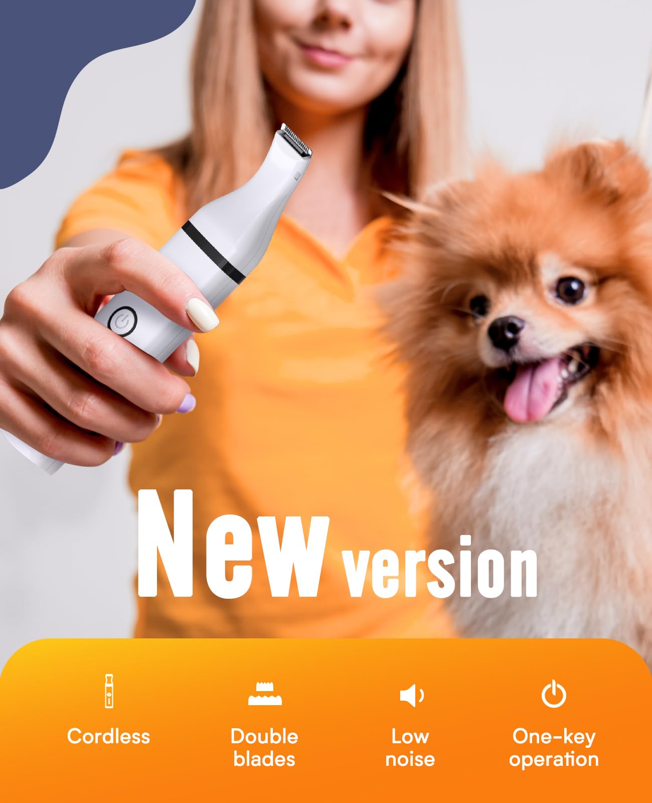 Oneisall Dog Paw Trimmer features easy-clean detachable blades for quick maintenance.