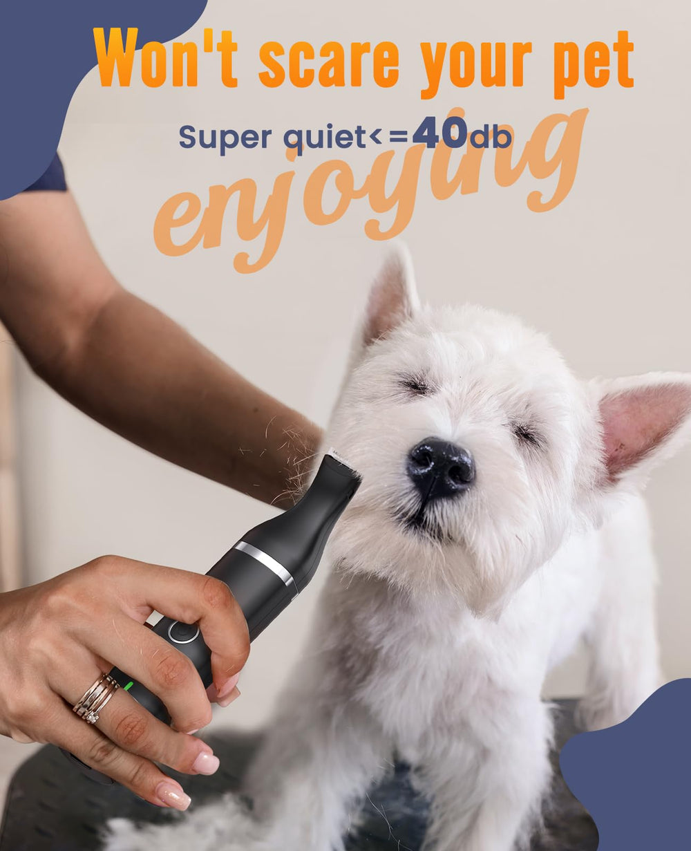 oneisall dog paw trimmer low-noise operation for stress-free grooming.
