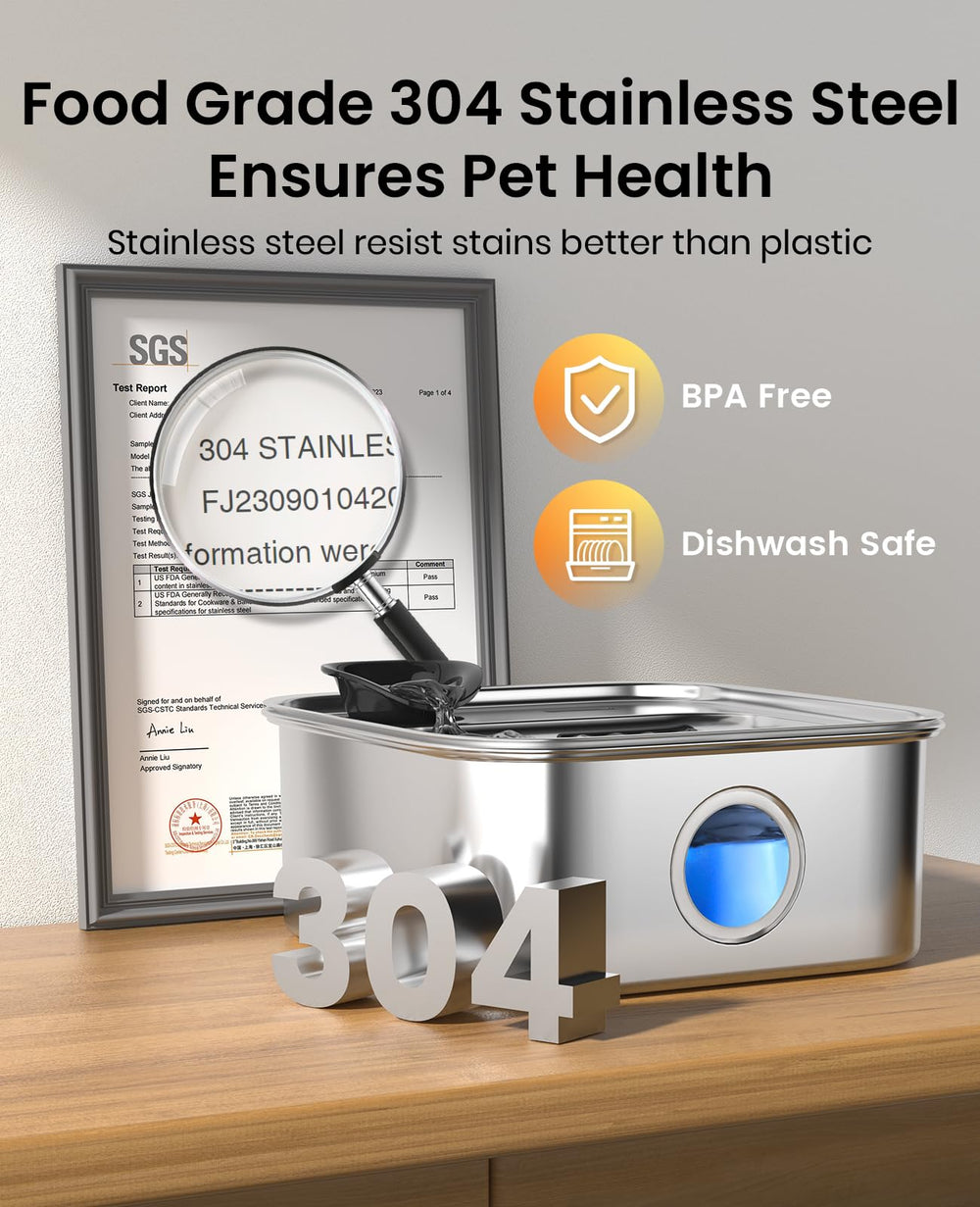 oneisall dog water fountain five-stage filtration reduces odors and debris for fresh water