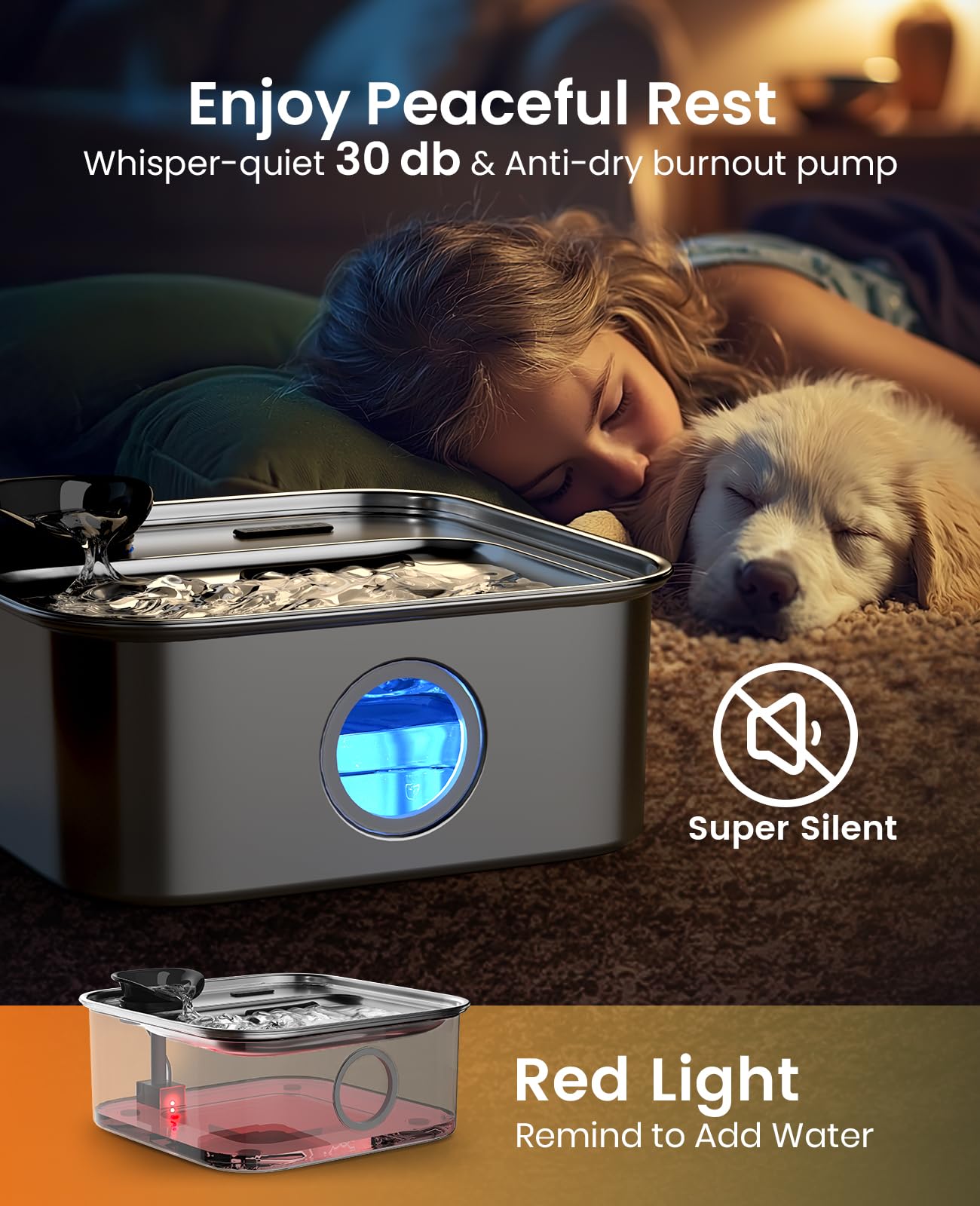 oneisall dog water fountain deeper tray supports big tongues for comfortable drinking
