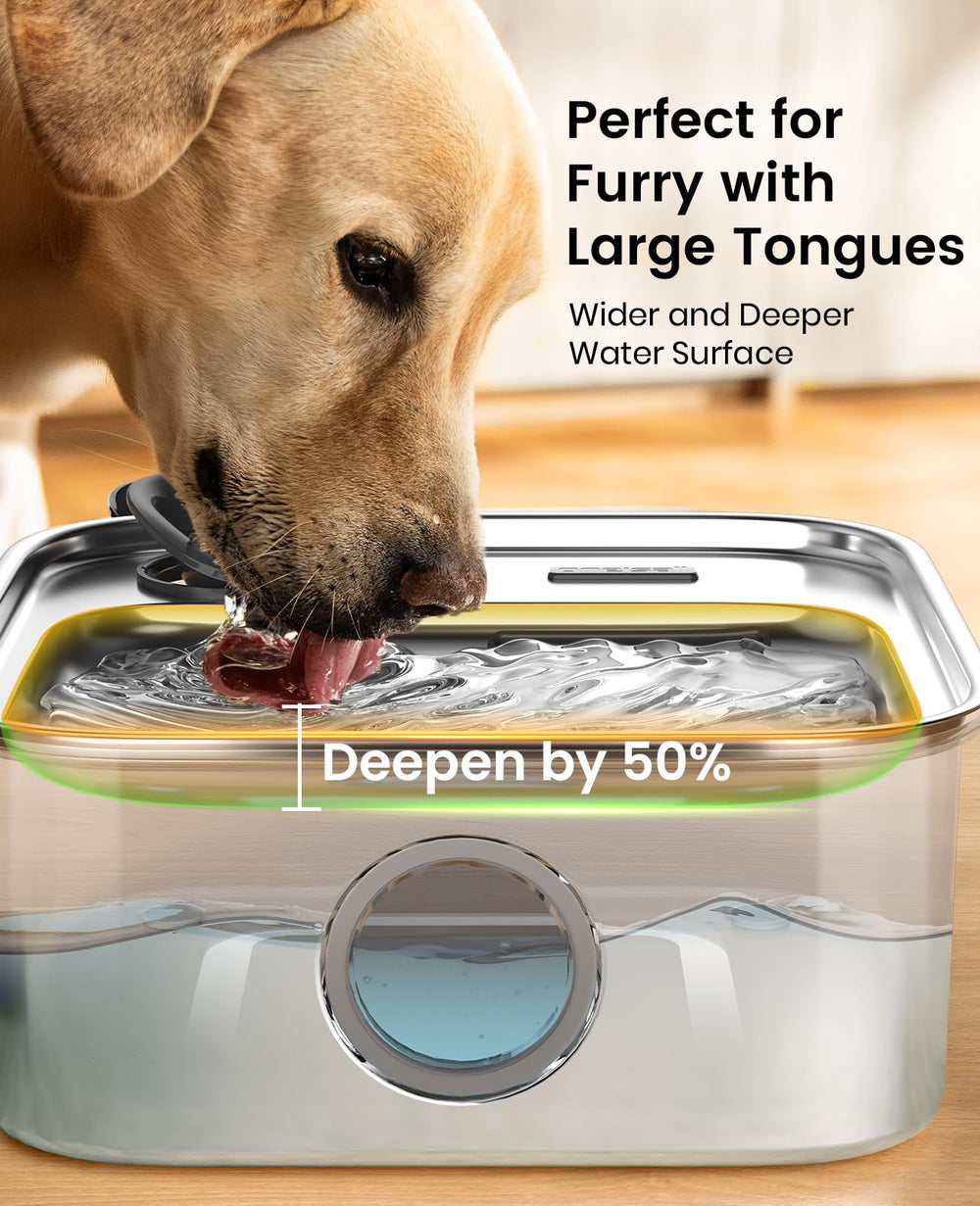 oneisall dog water fountain ultra-quiet pump keeps pets calm at mealtime