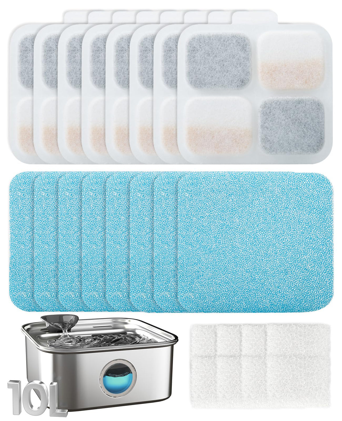oneisall filtros 8 unidades para PW07SAU, agua más limpia para tu mascota.