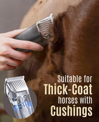 oneisall horse clippers 2-speed control lets you adjust power for thick coats.