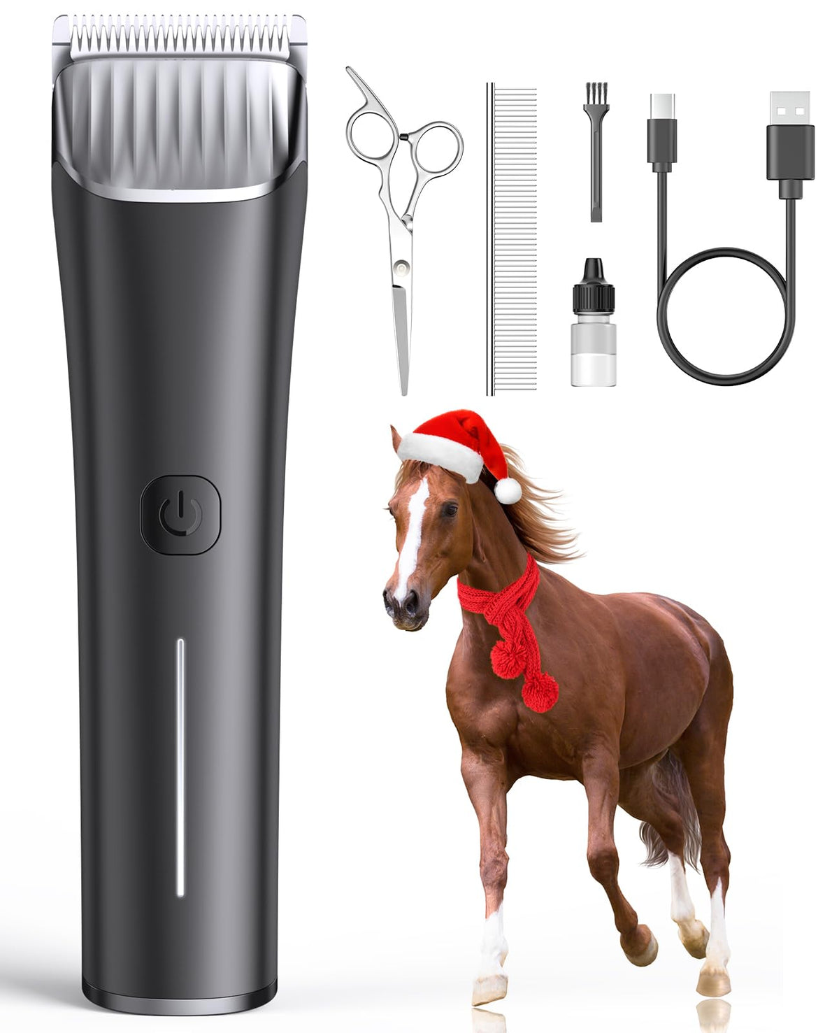 oneisall Horse Clippers quiet operation helps calm nervous horses during grooming.