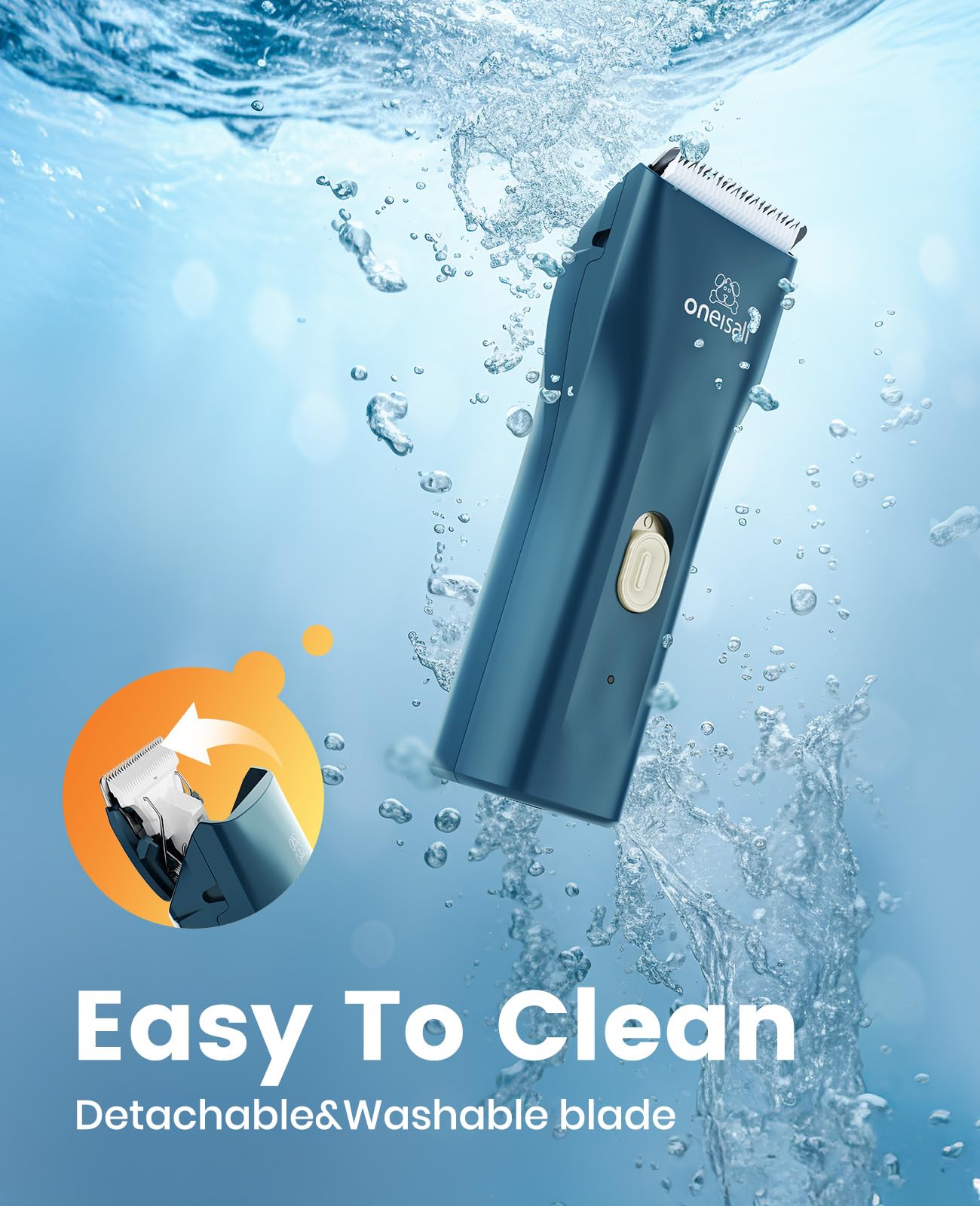 oneisall ipx7 waterproof cat shaver allows safe bath-time grooming and cleanup