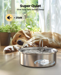oneisall large capacity 7l water fountain reduces refills for multiple pets.