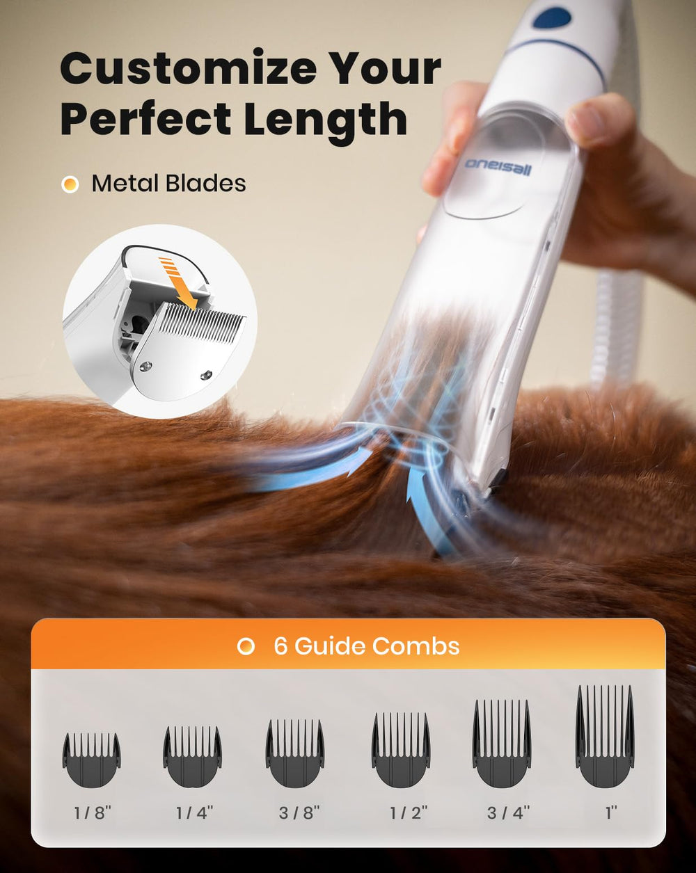 oneisall low-noise-grooming keeps pets calm and cooperative