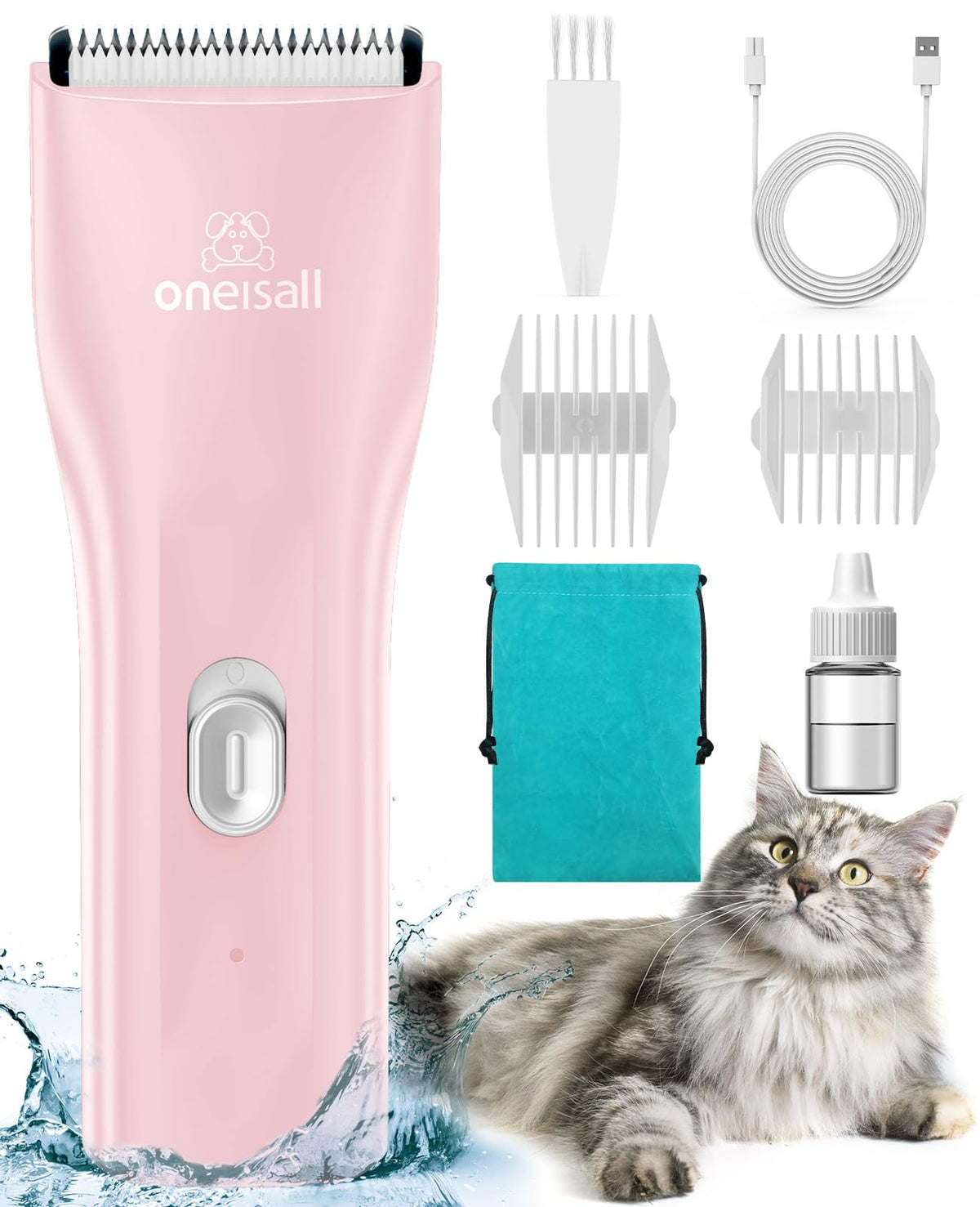 Oneisall pet clipper for matted hair trims fur smoothly