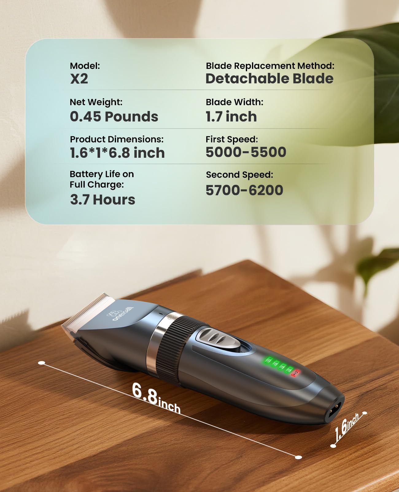 Oneisall pet grooming kit in use blue demonstrates ergonomic handling