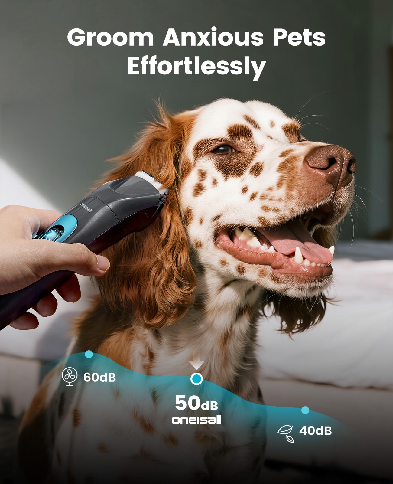 oneisall professional dog grooming kit attachments showing four-in-one versatility.