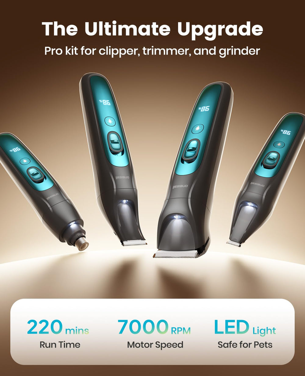 oneisall professional dog grooming kit 7000 rpm speed speeds up grooming.
