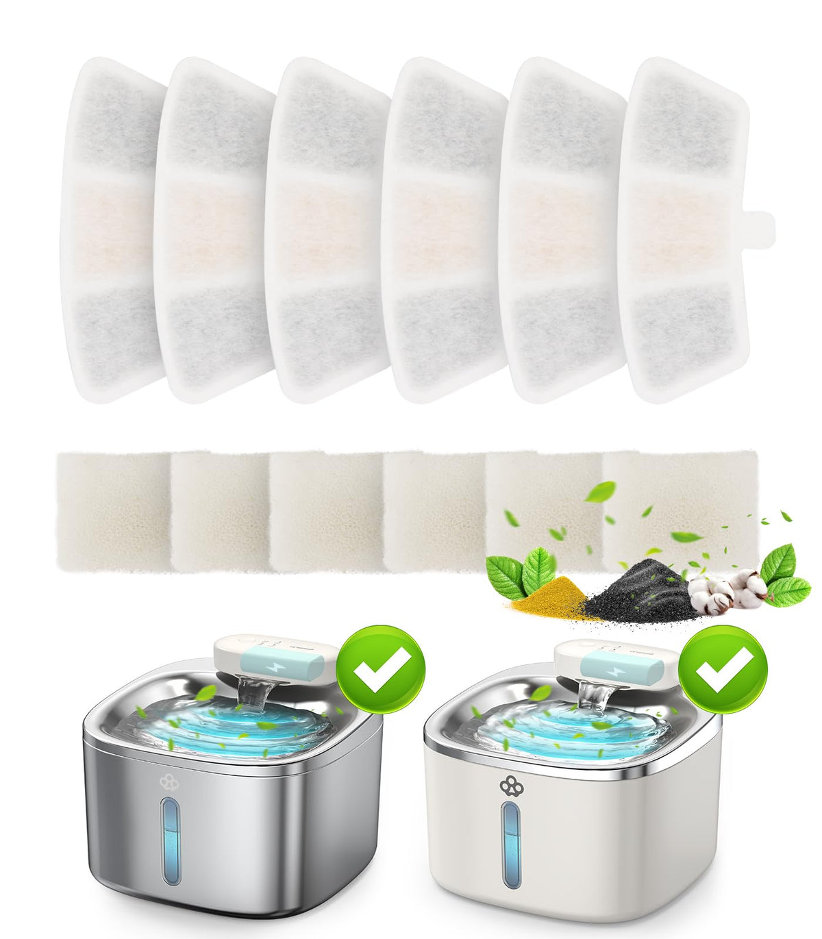 Oneisall PW04 replacement filters six-pack bundle with activated carbon for clean water