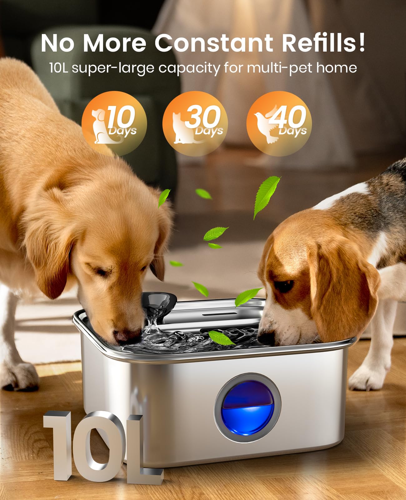 Oneisall stainless steel dog water bowl emphasizes durability and easy cleaning