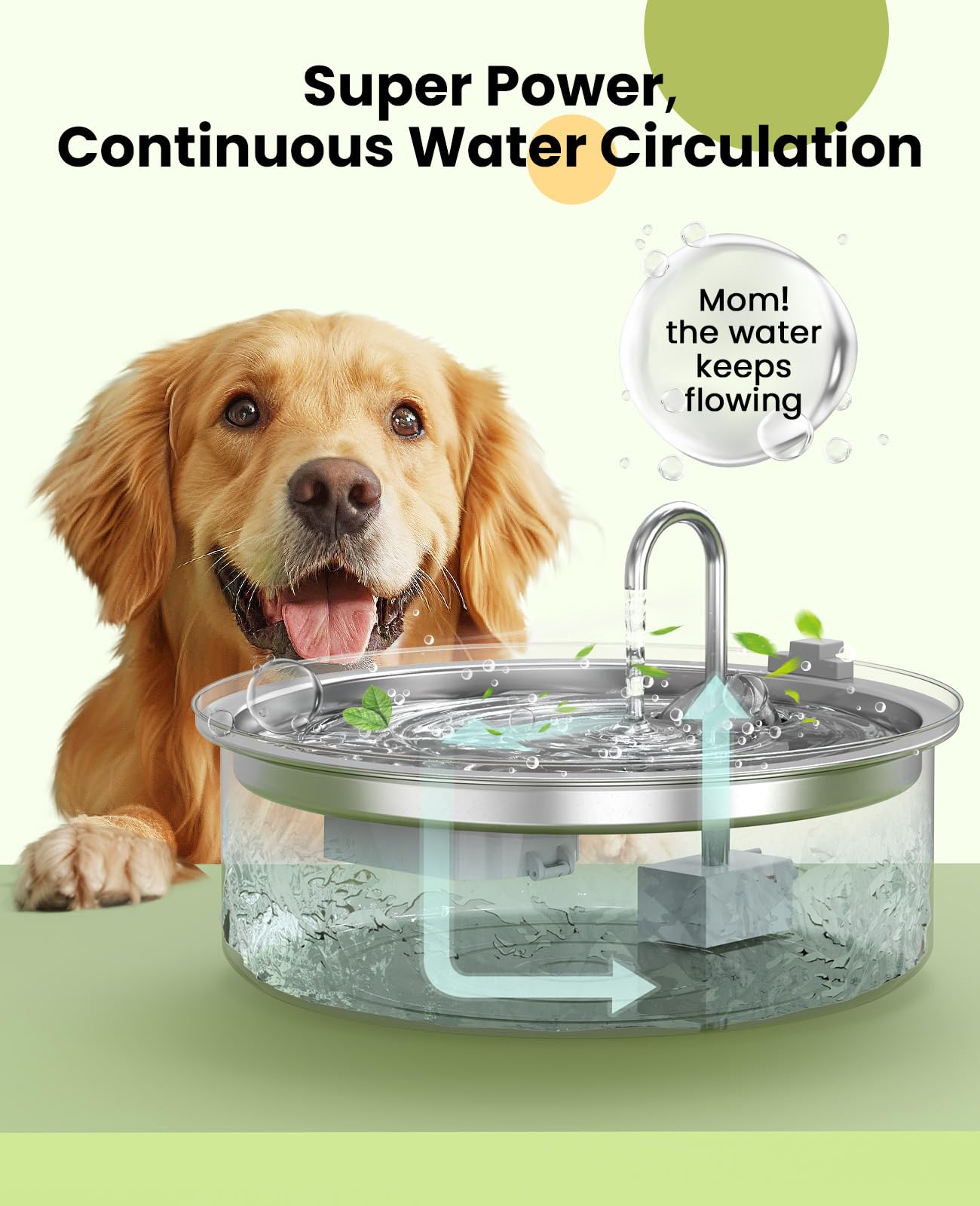 oneisall stainless-steel nozzle-dog drinking fountain helps durable hydration for pets.