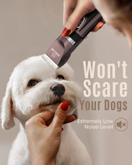 Oneisall Two-Speed Quiet Grooming Dog Clipper delivering gentle trimming for calm pets.