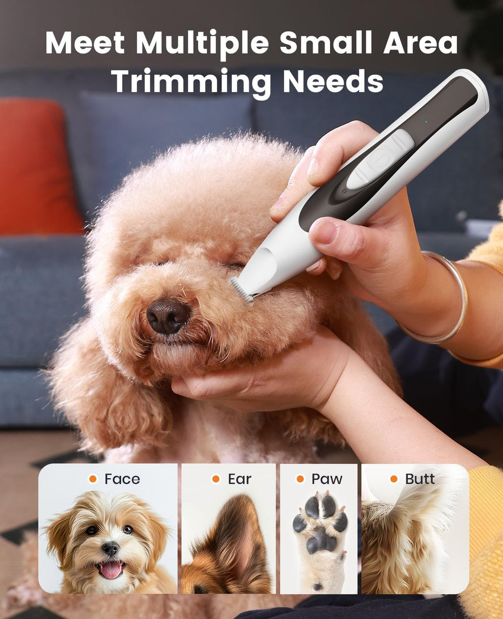 oneisall usb-rechargeable dog-grooming-kit closeup showing cordless convenience.