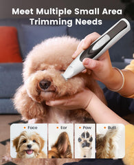 oneisall usb-rechargeable dog-grooming-kit closeup showing cordless convenience.