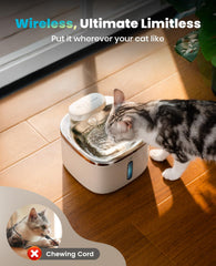 oneisall wireless cat water fountain cordless operation enables placement anywhere safely