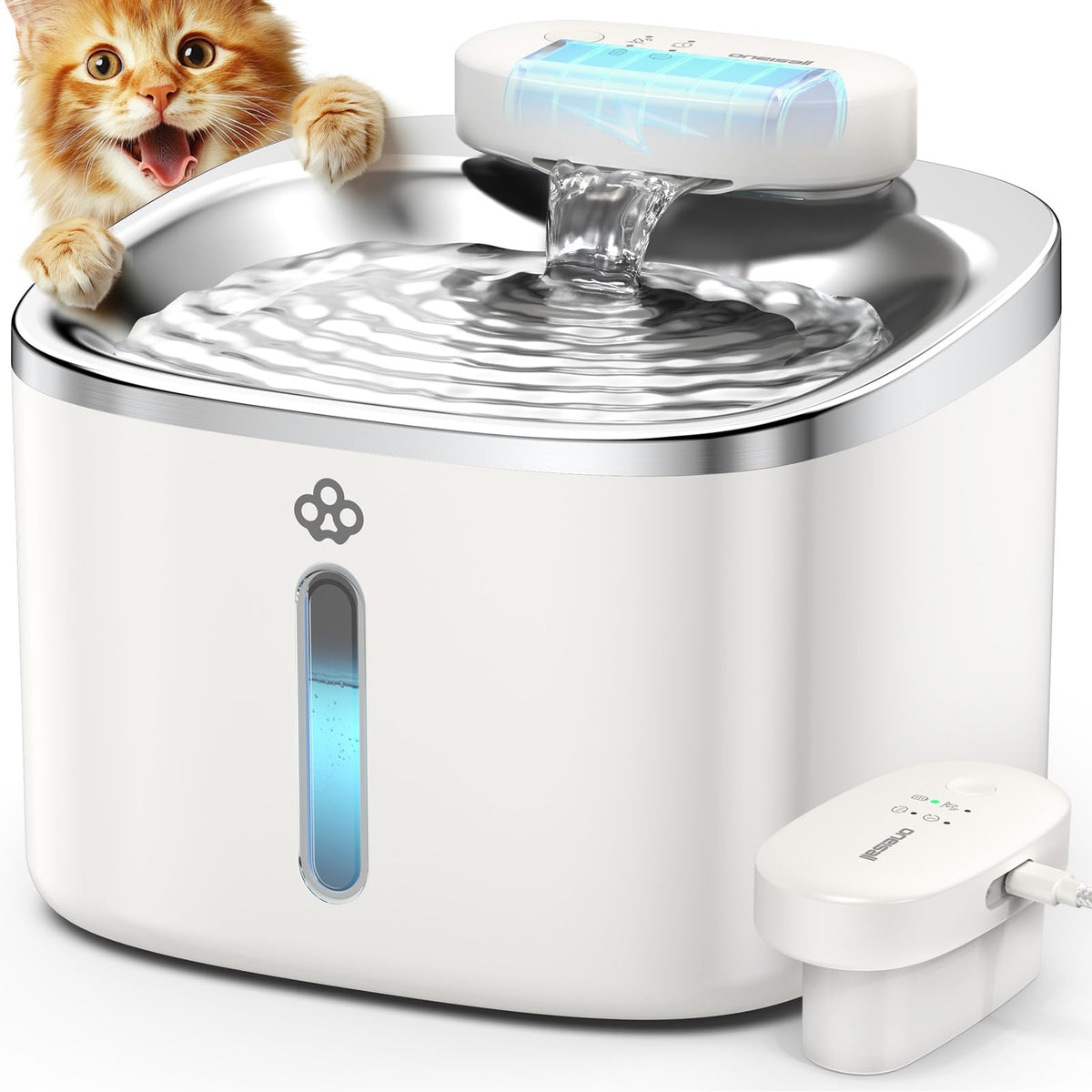 oneisall wireless cat water fountain package demonstrates easy hydration at home