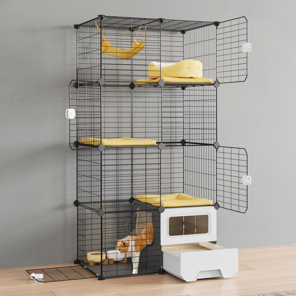 Oneluck cat cage accommodates 1-2 cats with ample space