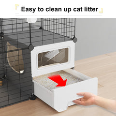 Oneluck cat cage with two platforms and ramps for exploration