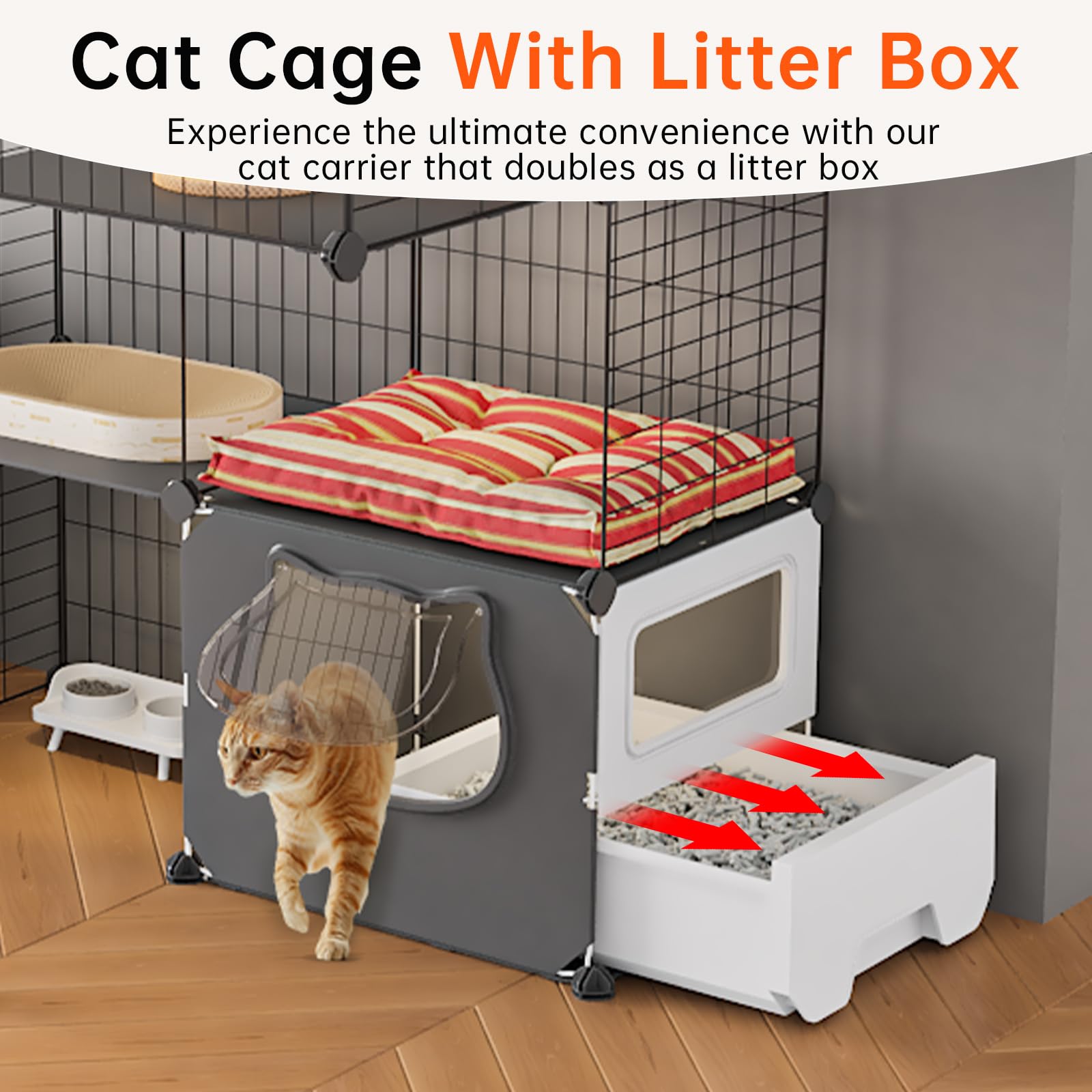 Oneluck cat cage 4-tier enclosures maximize space for active cats