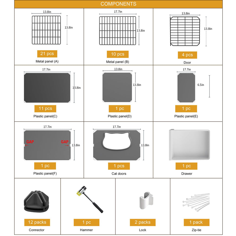 Oneluck cat cage detachable frame for easy transport.
