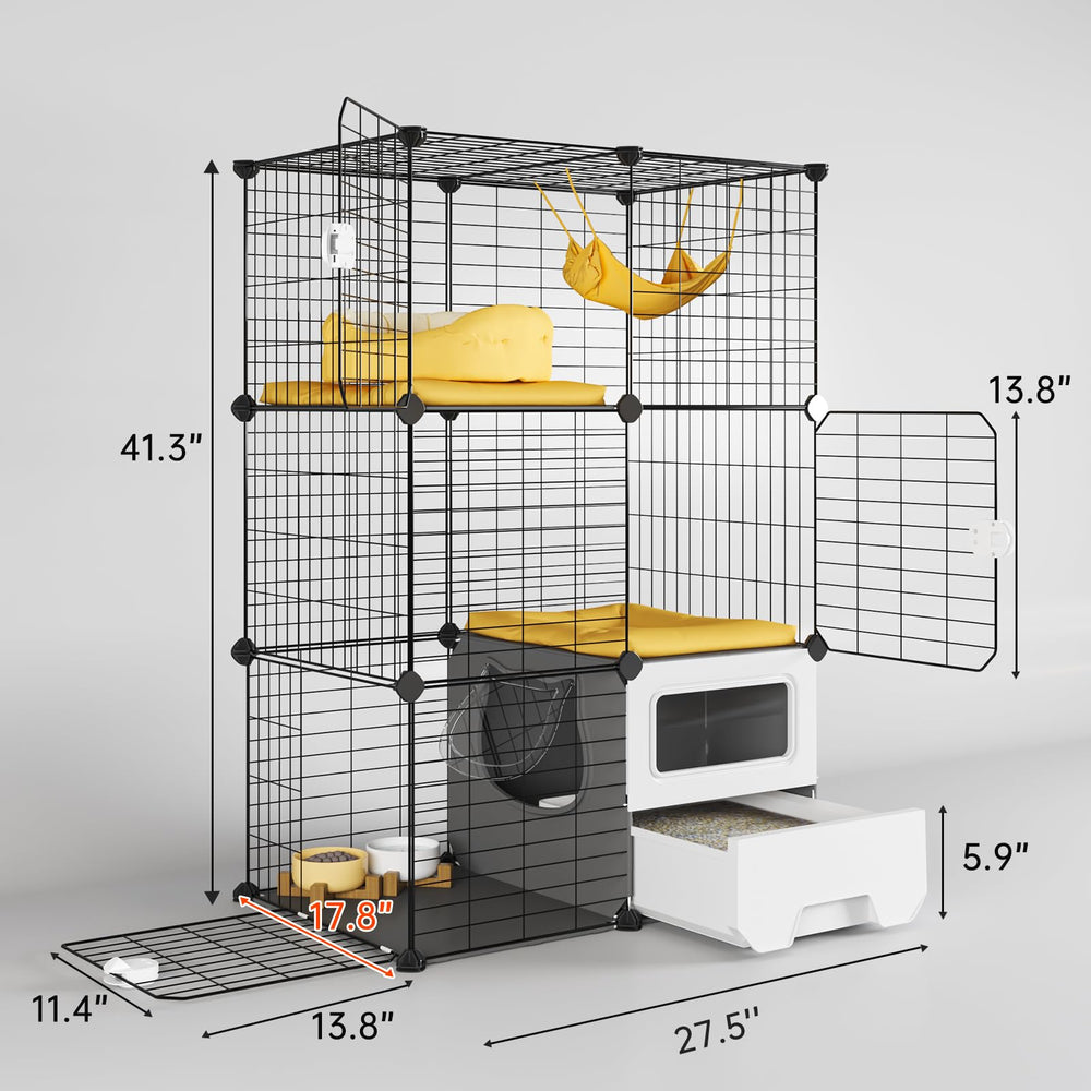 Oneluck easy-assembly cat cage ready in minutes