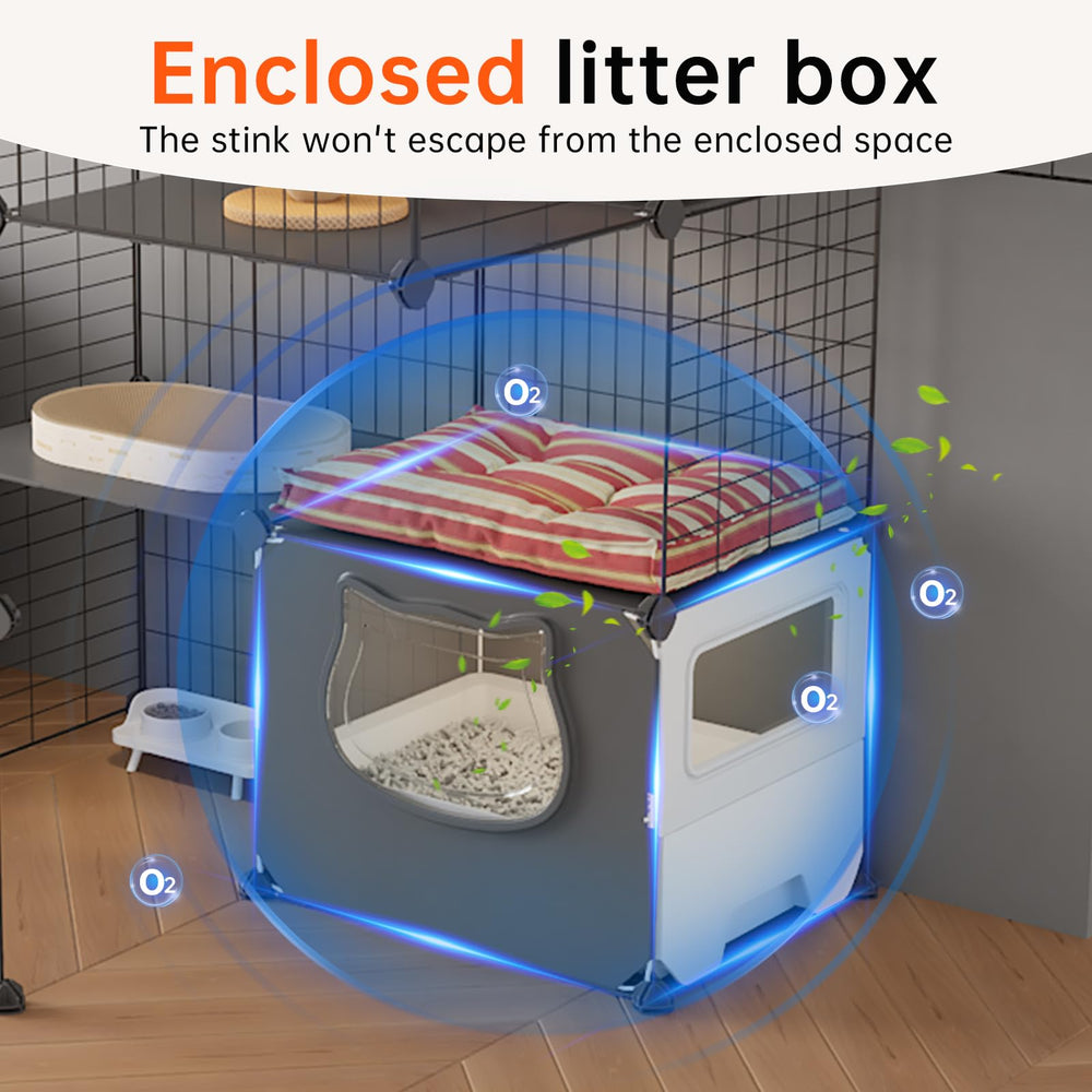 Oneluck cat cage easy-clean design reduces spills during maintenance