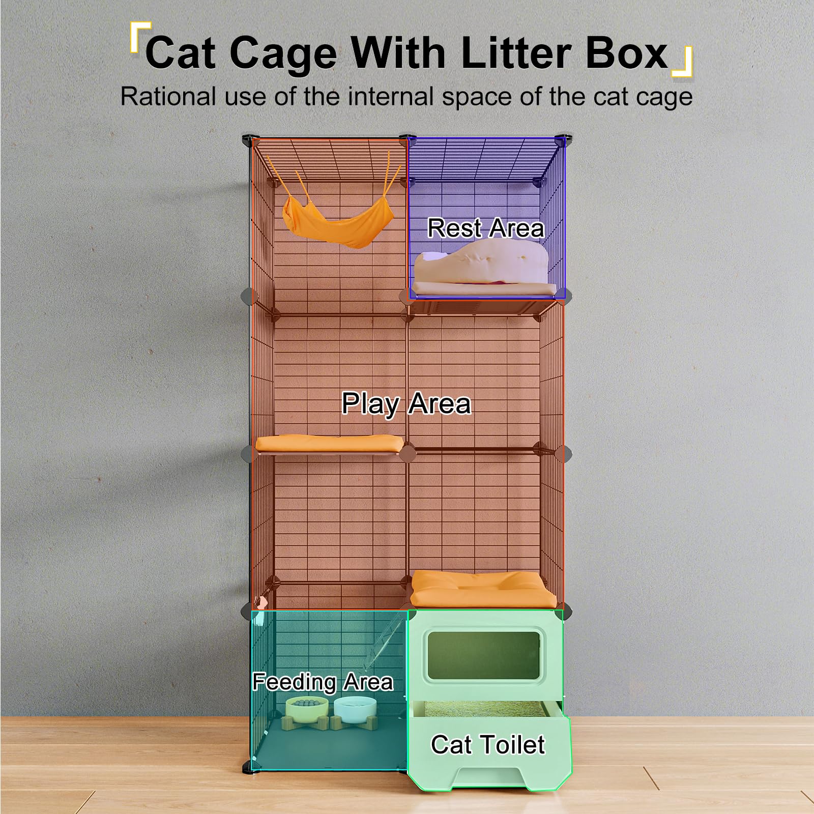 Oneluck litter box area provides easy access and maintenance