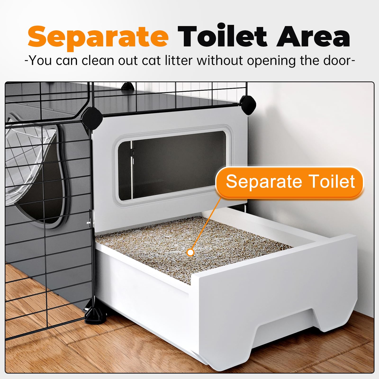 Oneluck cat cage litter-swap feature simplifies changing litter without door access