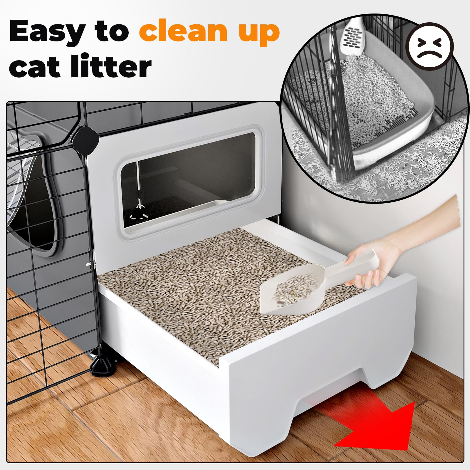 Oneluck cat cage spacious play area supports comfortable lounging and play