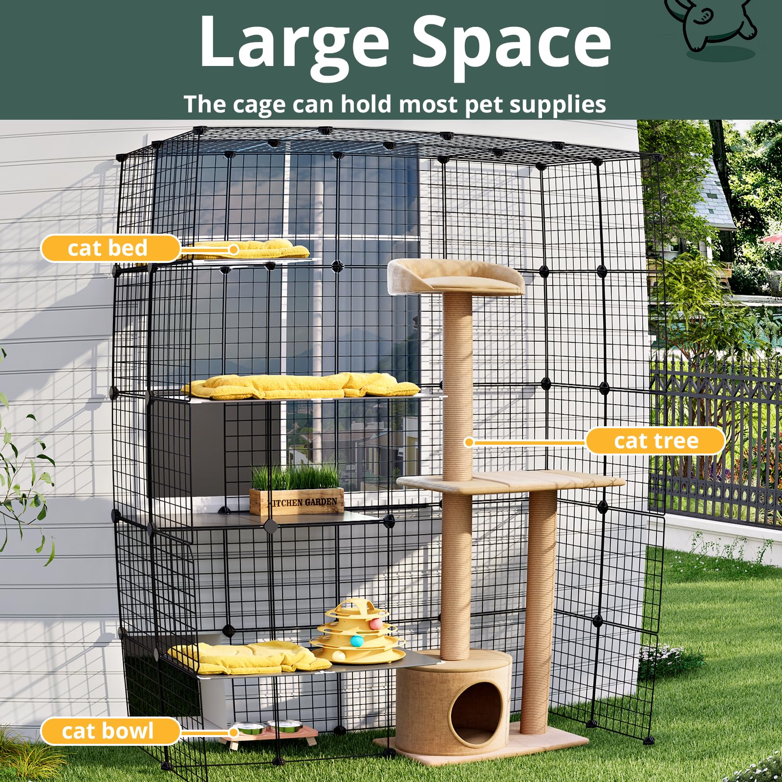 Oneluck detachable metal wire kennel illustrating durable construction