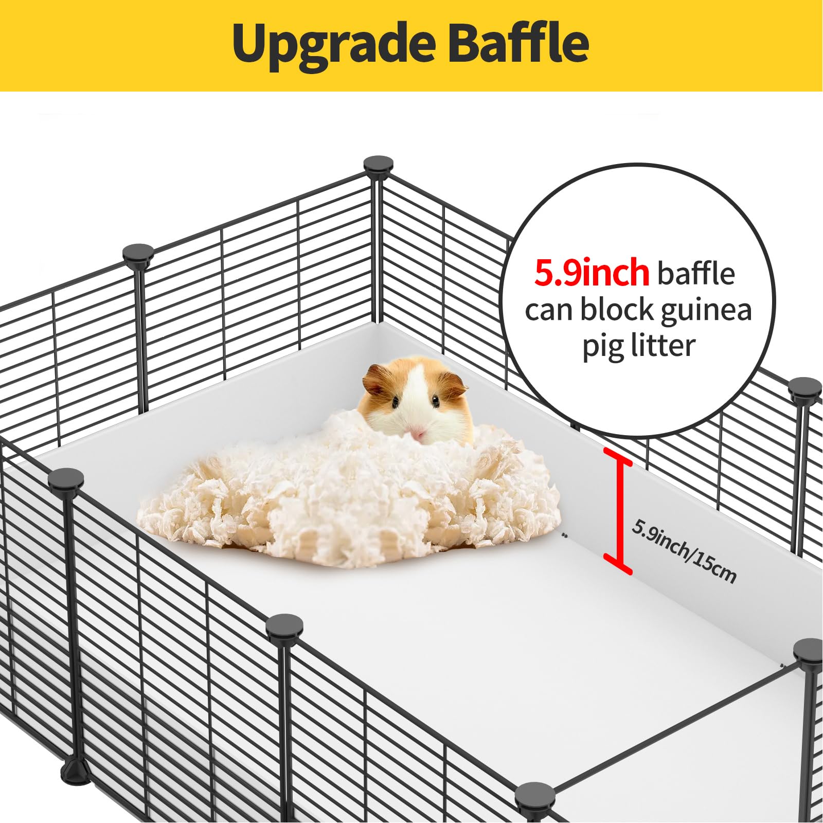 Oneluck litter baffle helps contain bedding and reduce mess