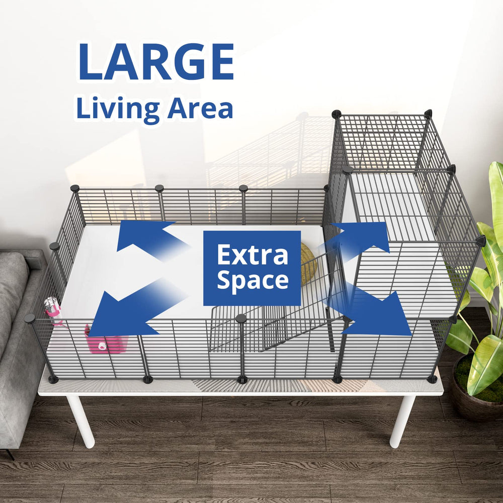 Oneluck guinea pig cage loft with ramp for easy access between levels