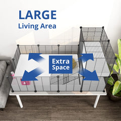 Oneluck guinea pig cage loft with ramp for easy access between levels