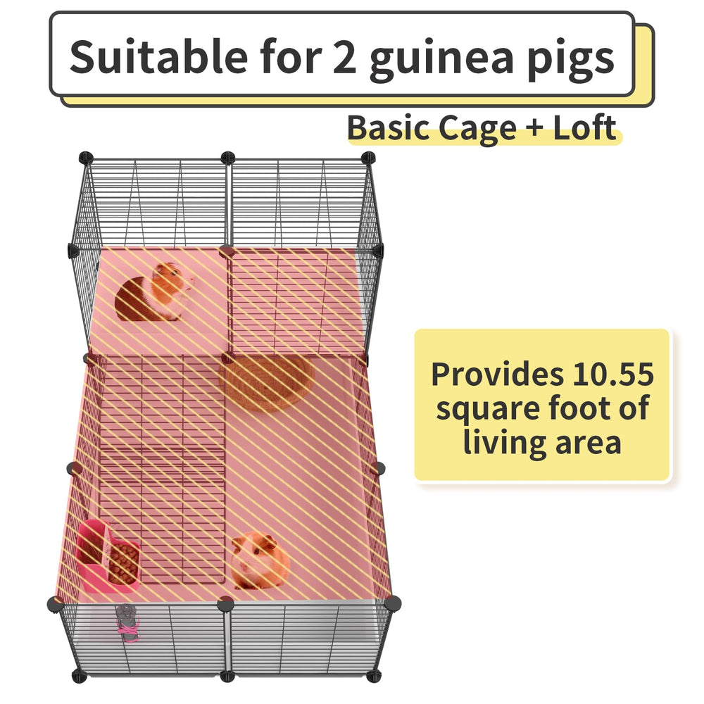 Oneluck Guinea Pig Cage with waterproof bottom helps keep floors clean during play.