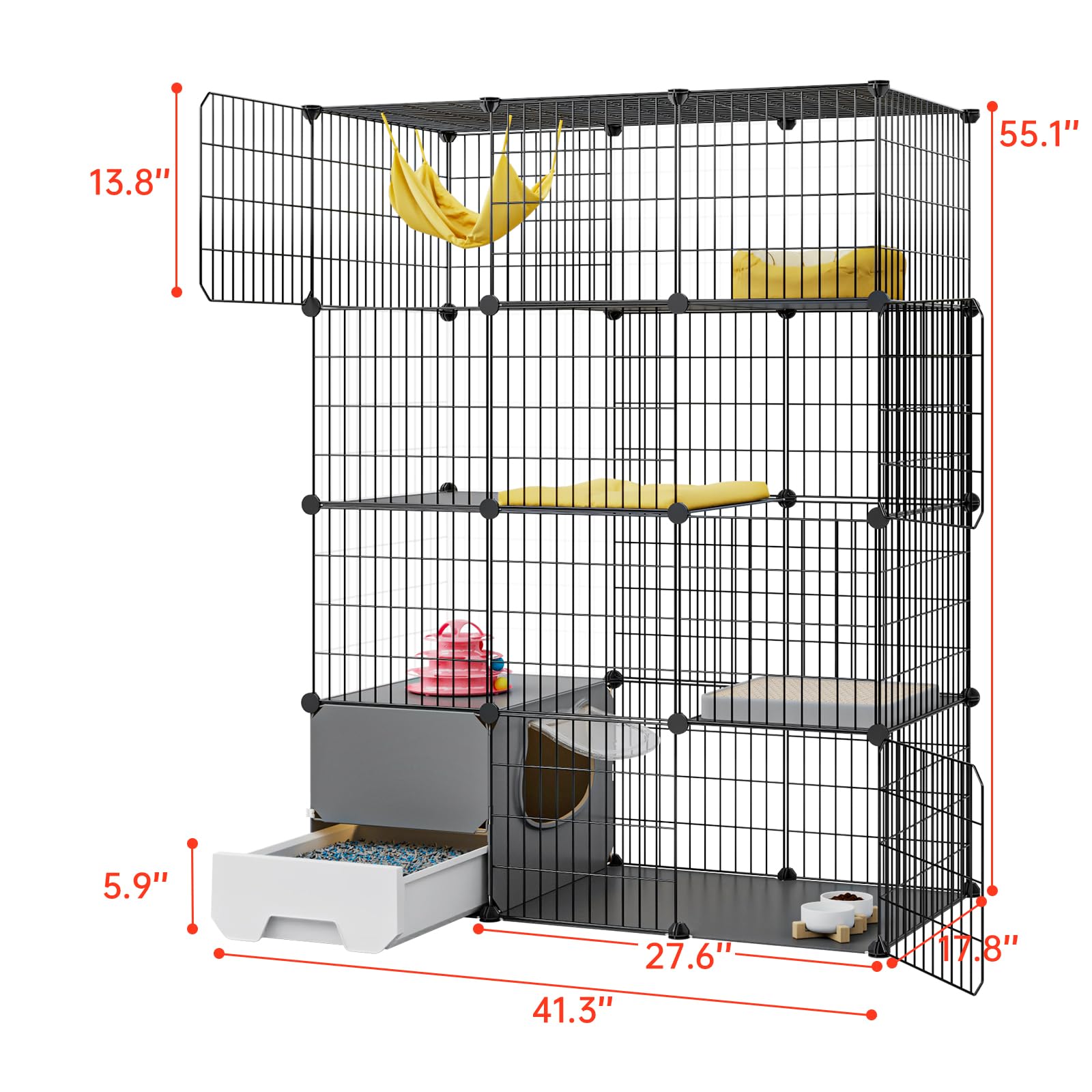 Detachable metal wire on Oneluck cage allows flexible placement and storage.
