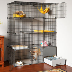Oneluck cat cage drawer design enables quick cleaning without opening the enclosure.