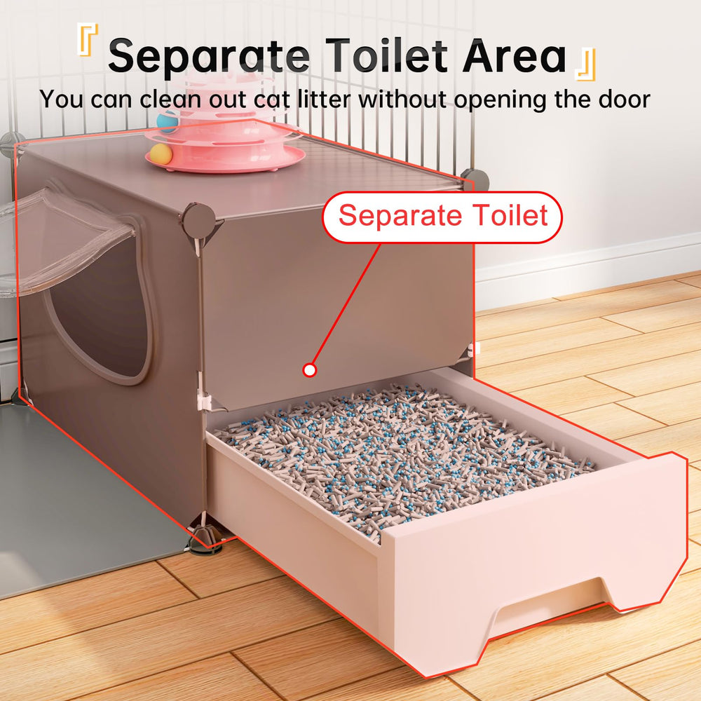 Spacious play area in Oneluck cage supports 1-2 cats for active fun.