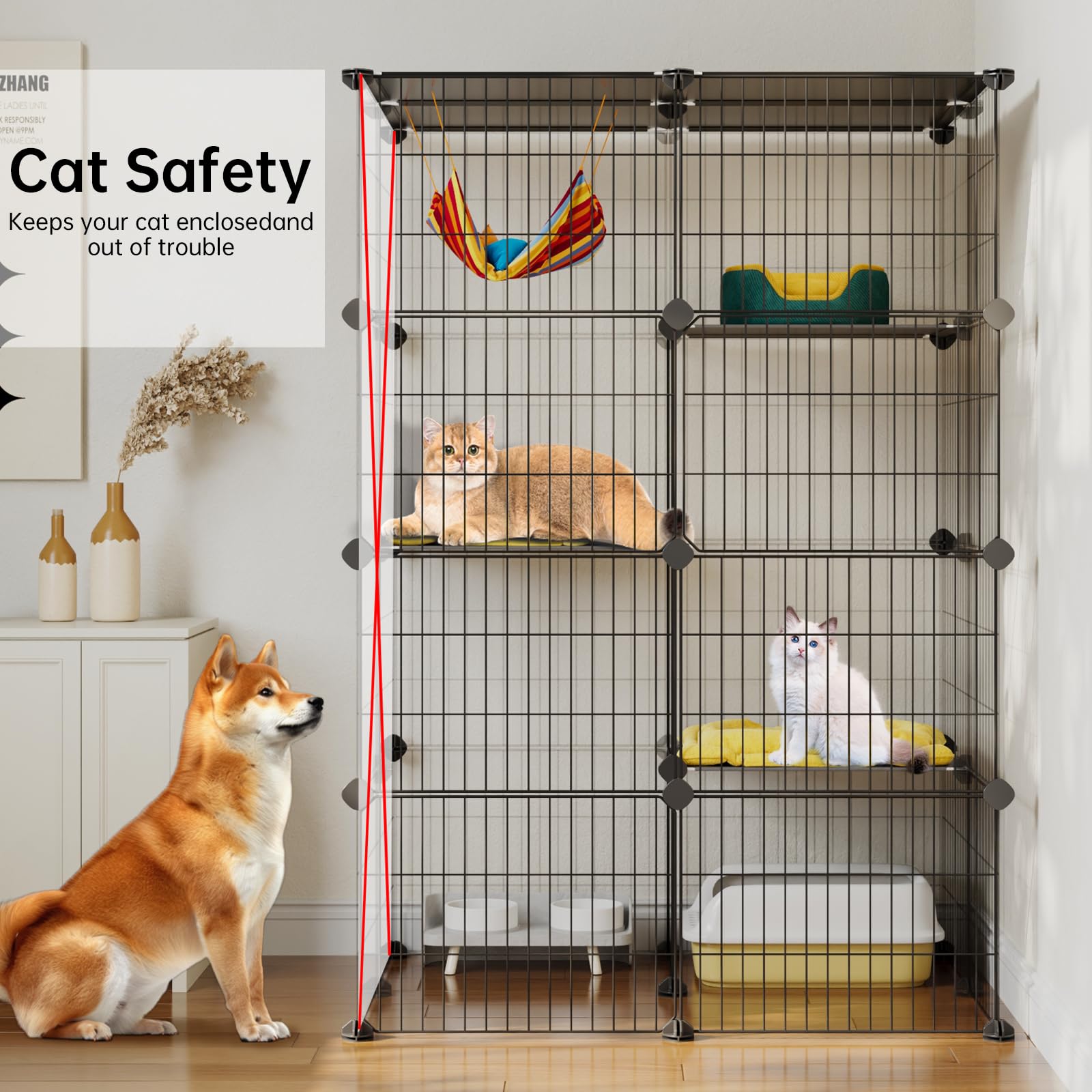 Oneluck Metal Wire Frame resists rust for durable cat housing.
