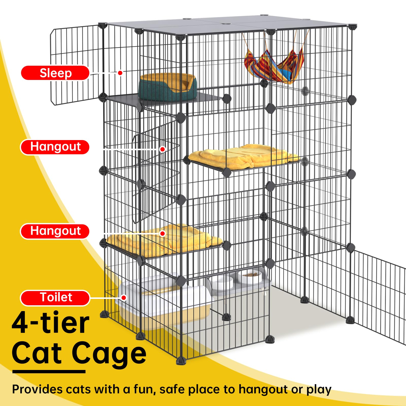 Oneluck Zip-ties included ensure cage stability during setup.