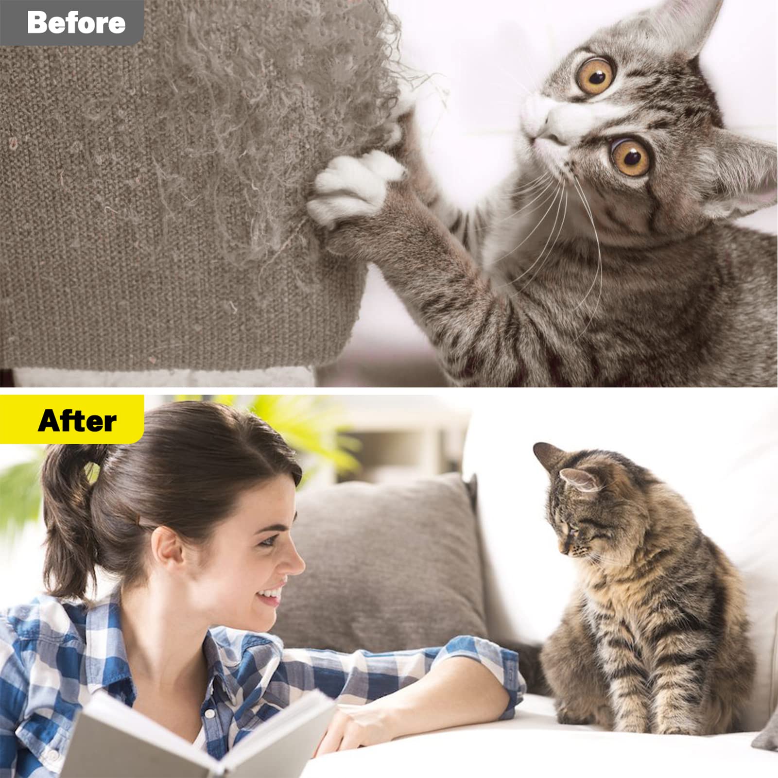 One Sight anti cat scratch tape transparent on wood surfaces preserving feel.