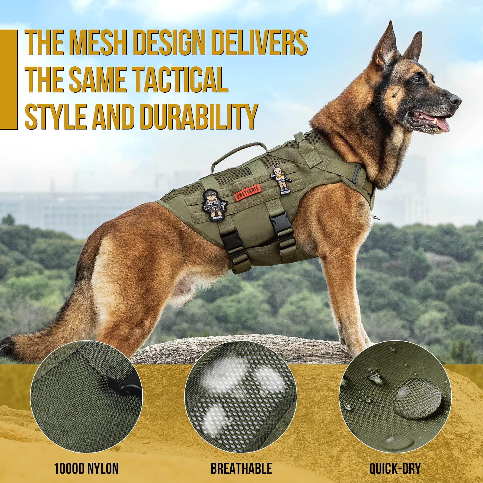 OneTigris Aire Mesh side view shows quick-dry all-season wearability during hikes